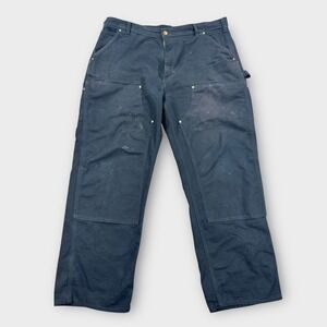 Carhartt B01 Double Knee Pants Men's 40x30 Black Loose Original Fit Union‎ USA